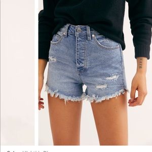 Free people curvy high waisted jean shorts